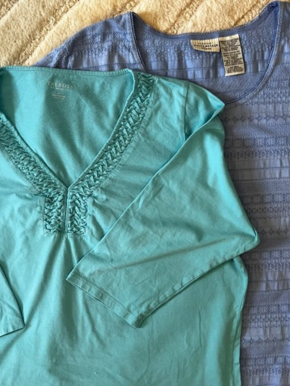 2 Dressy Tees! Size 3X Talbots White Stag